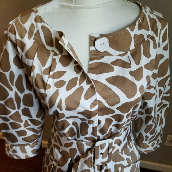 Animal print coat dress /with belt - Picture 7 of 7